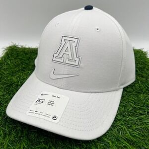 Nike Arizona Wildcats Rise‎ Cap White Center Swoosh Fitted Sz M/L Hat NCAA New